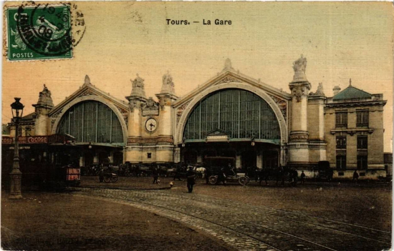 Carte postale ancienne Tours La Gare à Tours