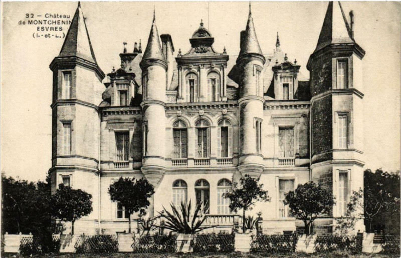 Carte postale ancienne Chateau de Montchenin Esvres à Esvres