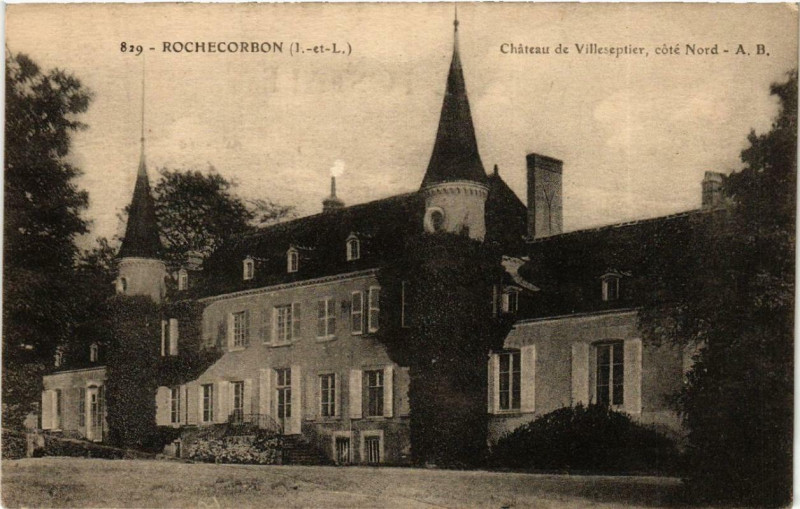 Carte postale ancienne Rochecorbon Chateau de Villeseptier, coté Nord à Rochecorbon