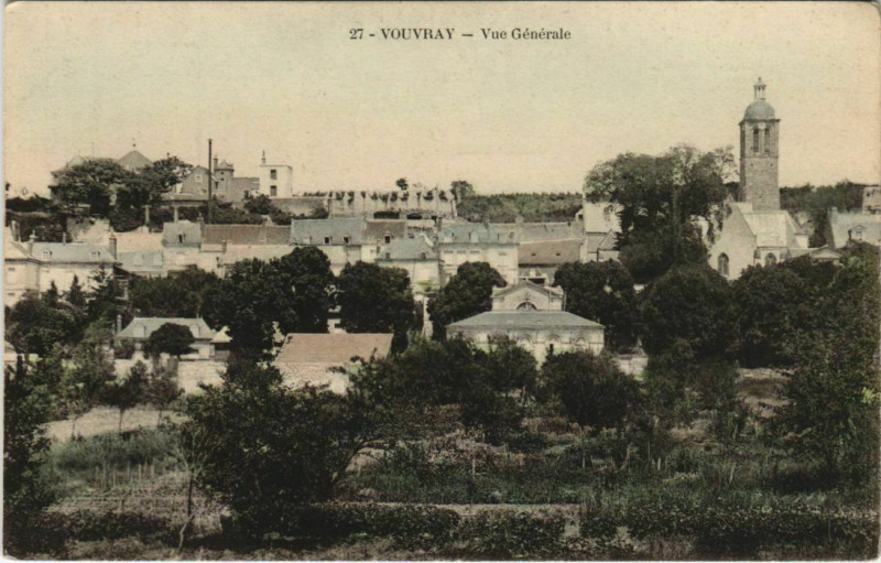 Carte postale ancienne Vouvray - Vue générale à Vouvray