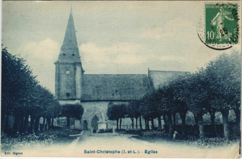 Carte postale ancienne Saint-Christophe - Eglise