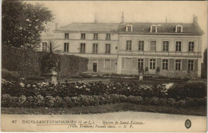 Carte postale ancienne Tours-Saint-Symphorien Maison de Santé Velneau à Tours