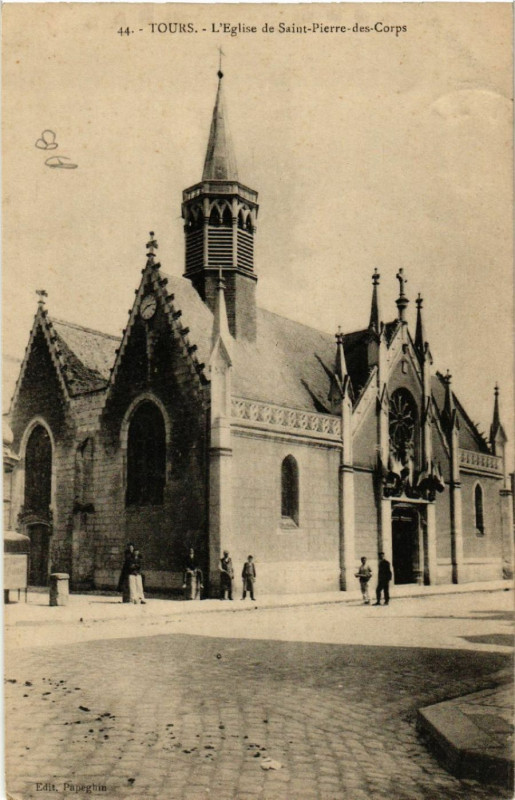 Carte postale ancienne Tours - L'Eglise de Saint-Pierre-des-Corps à Tours