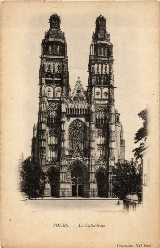 Carte postale ancienne Tours - La Cathedrale à Tours