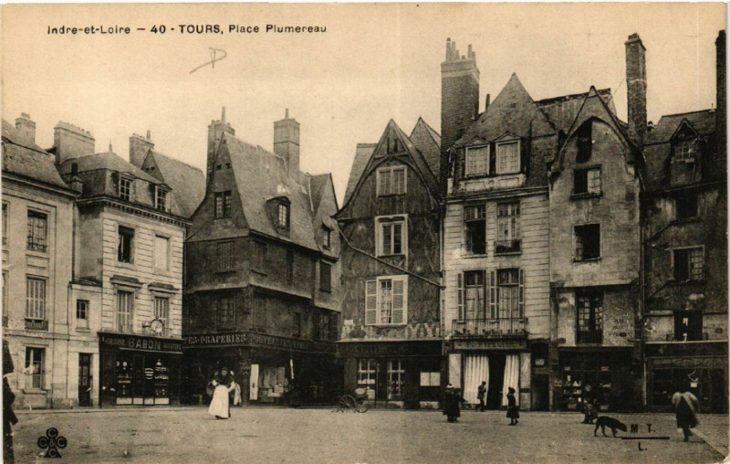 Carte postale ancienne Indre-et-Loire - Tours, Place Plumereau à Tours