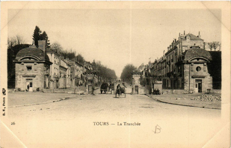 Carte postale ancienne Tours - La Tranchee à Tours