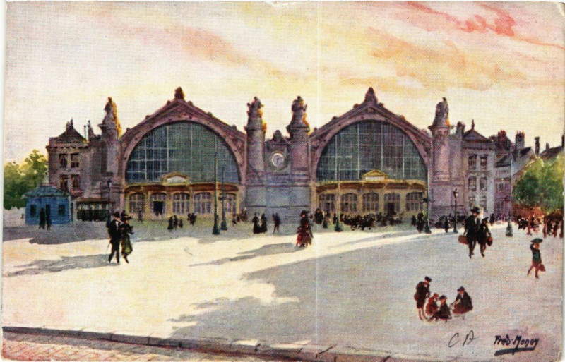 Carte postale ancienne Tours - La Gare à Tours