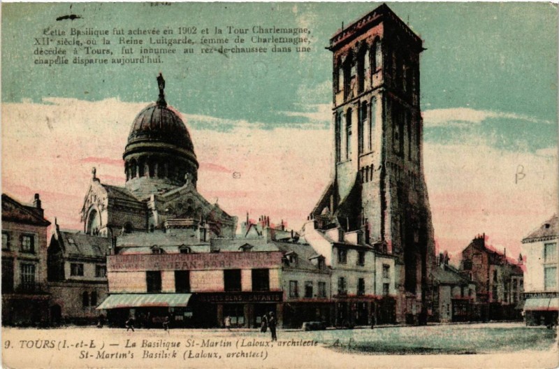 Carte postale ancienne Tours (I.-et-L.) - La Basilique St-Martin (Laloux,architecte) à Tours
