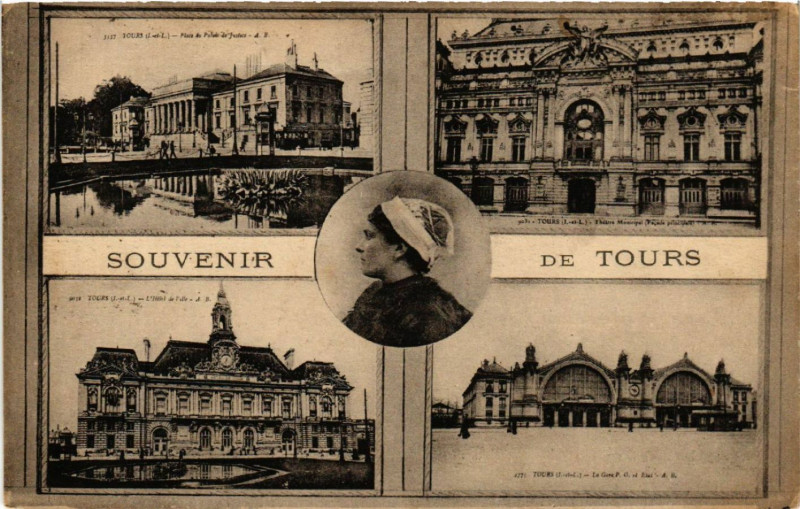 Carte postale ancienne Souvenir de Tours à Tours