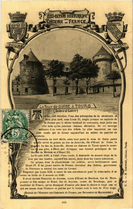Carte postale ancienne Collection Historique - La tour de Guise a Tours à Tours