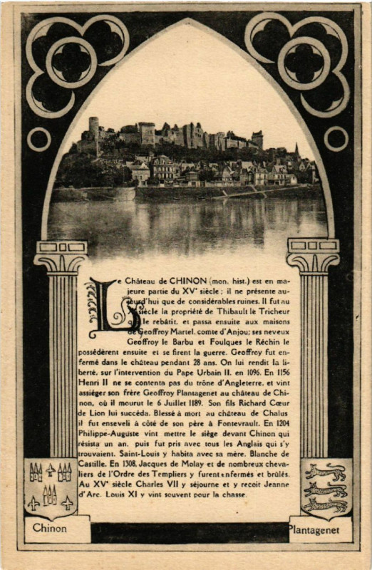 Carte postale ancienne Chateau de Chinon à Chinon