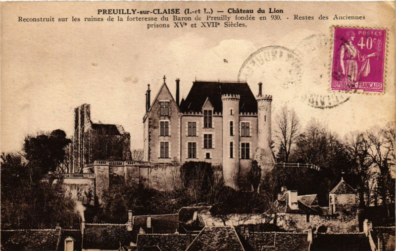 Carte postale ancienne Preuilly-sur-Claise - Chateau du Lion à Preuilly-sur-Claise