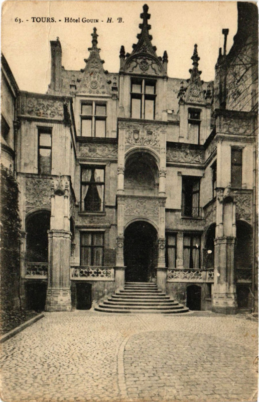 Carte postale ancienne Tours - Hotel Gouin à Tours