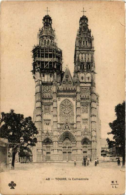 Carte postale ancienne Tours la Cathédrale à Tours