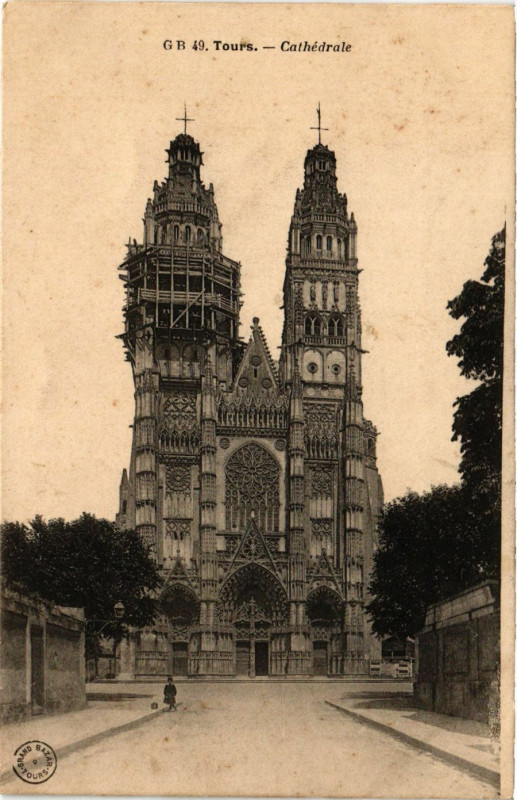 Carte postale ancienne Tours - Cathédrale à Tours