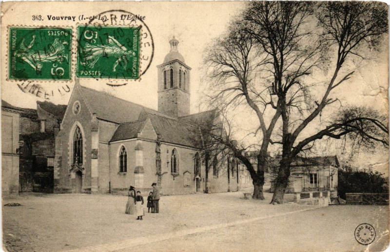 Carte postale ancienne Vouvray - L'Eglise à Vouvray