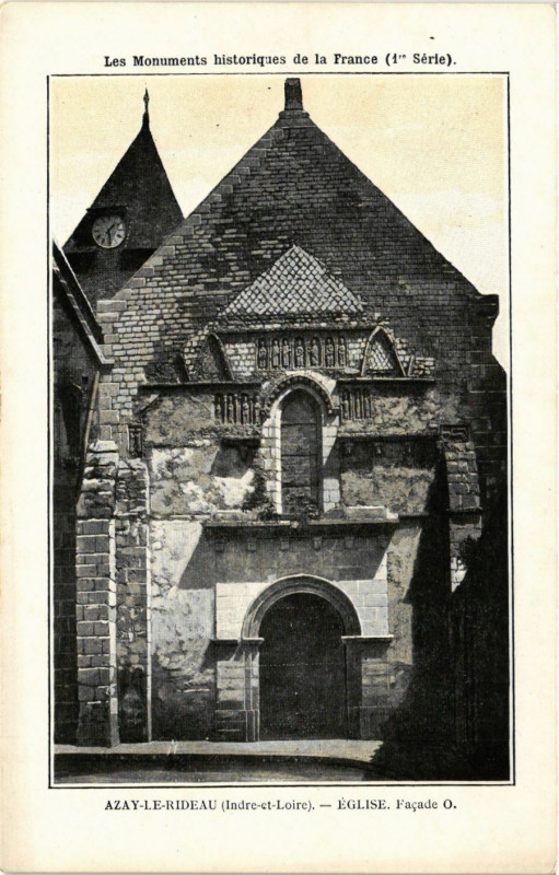 Carte postale ancienne Azay-le-Rideau - Eglise à Azay-le-Rideau