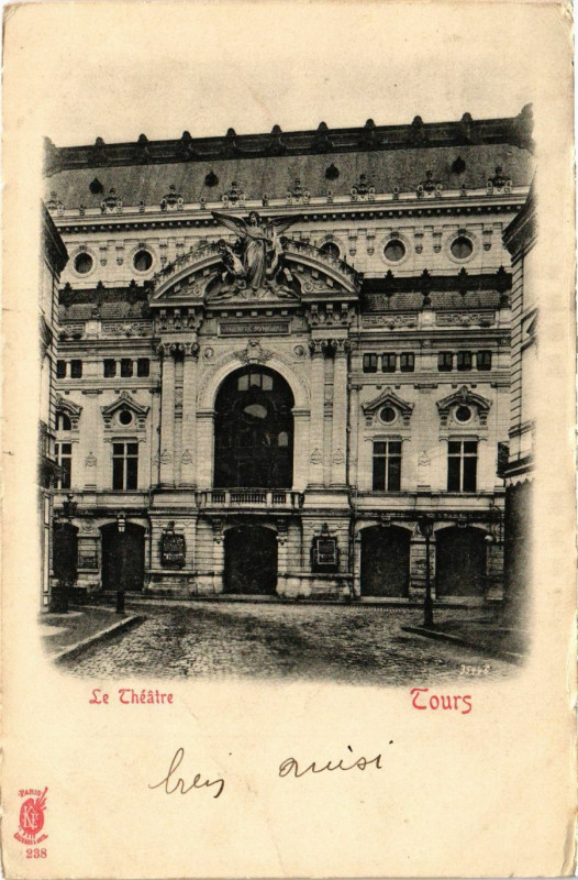 Carte postale ancienne Tours - Le Theatre à Tours