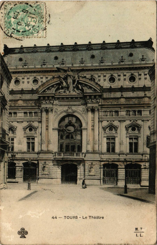 Carte postale ancienne Tours - Le Theatre à Tours