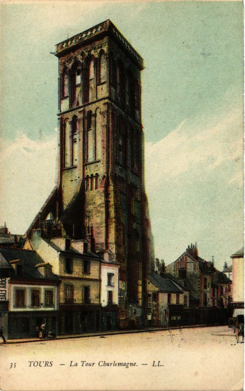 Carte postale ancienne Tours - La Tour Charlemagne à Tours