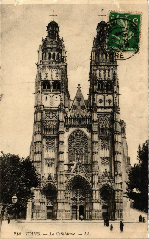 Carte postale ancienne Tours - La Cathedrale à Tours