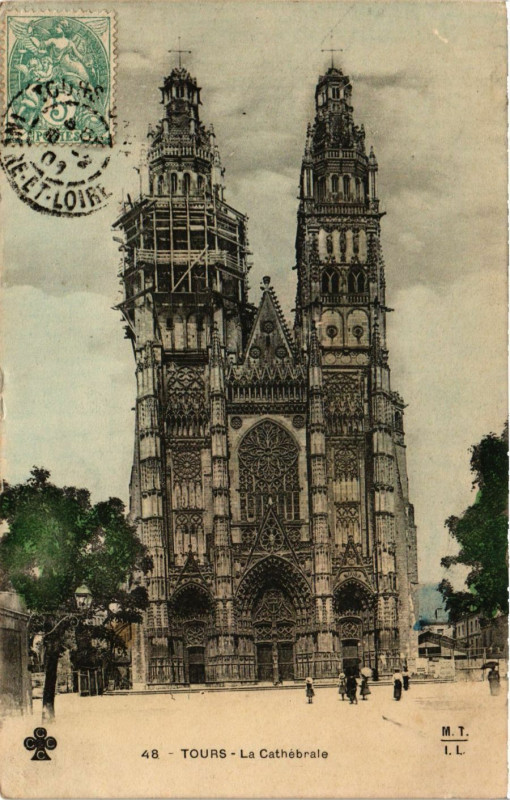 Carte postale ancienne Tours - La Cathedrale à Tours