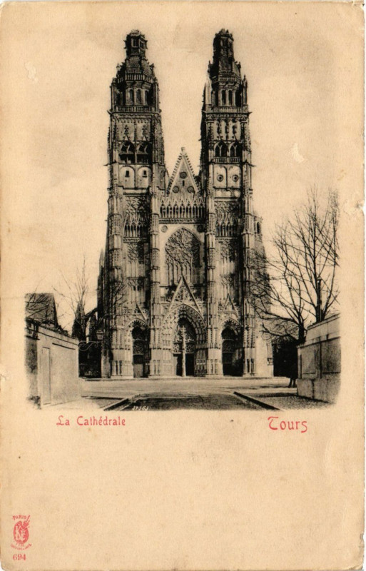 Carte postale ancienne Tours - La Cathedrale à Tours