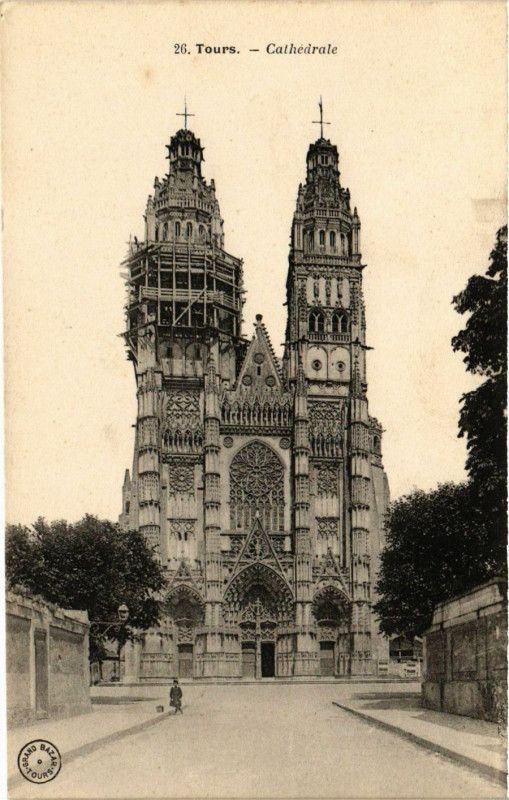 Carte postale ancienne Tours - La Cathedrale à Tours