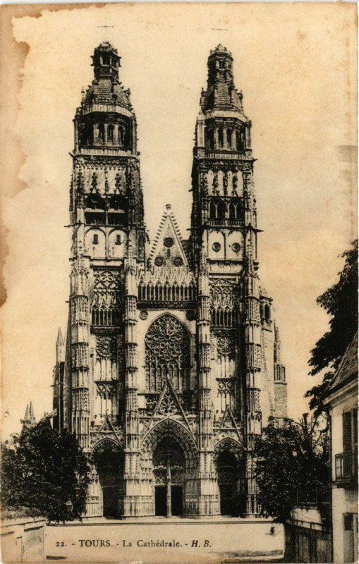 Carte postale ancienne Tours - La Cathedrale à Tours