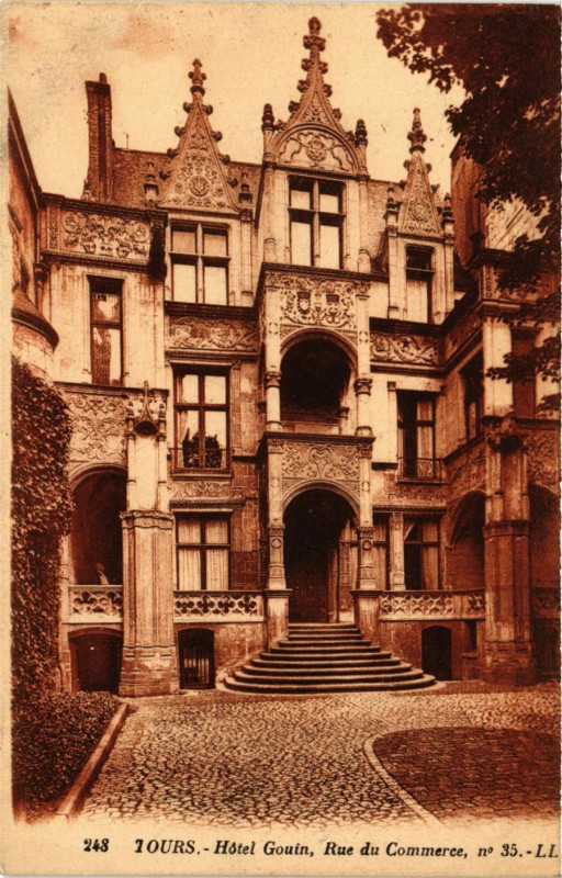 Carte postale ancienne Tours - Hotel Gouin à Tours