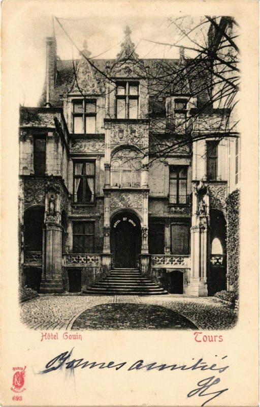 Carte postale ancienne Tours - Hotel Gouin à Tours