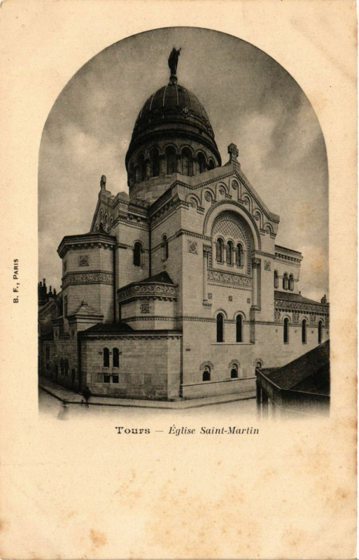 Carte postale ancienne Tours - Eglise St-Martin à Tours