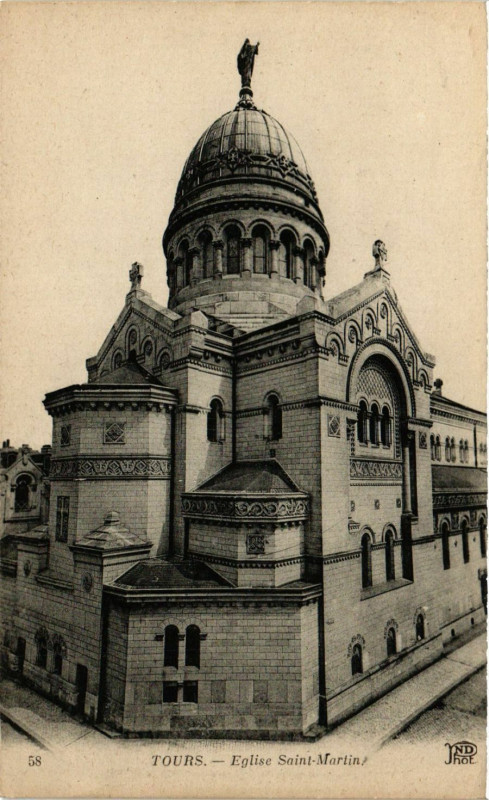 Carte postale ancienne Tours - Eglise St-Martin à Tours