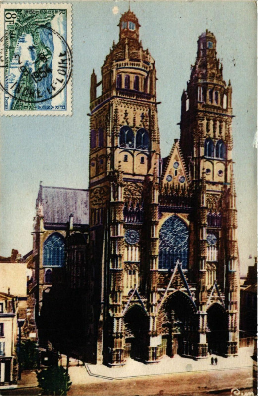 Carte postale ancienne Tours - Cathedrale St-Gatten à Tours