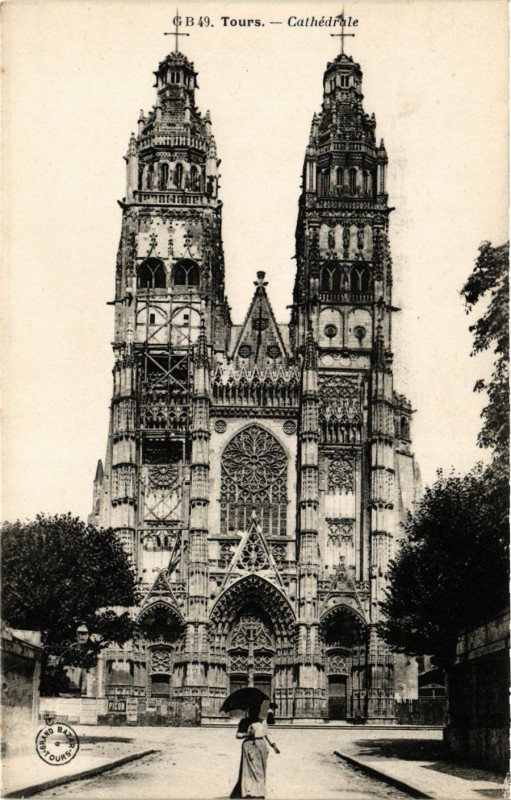 Carte postale ancienne Tours - Cathedrale à Tours