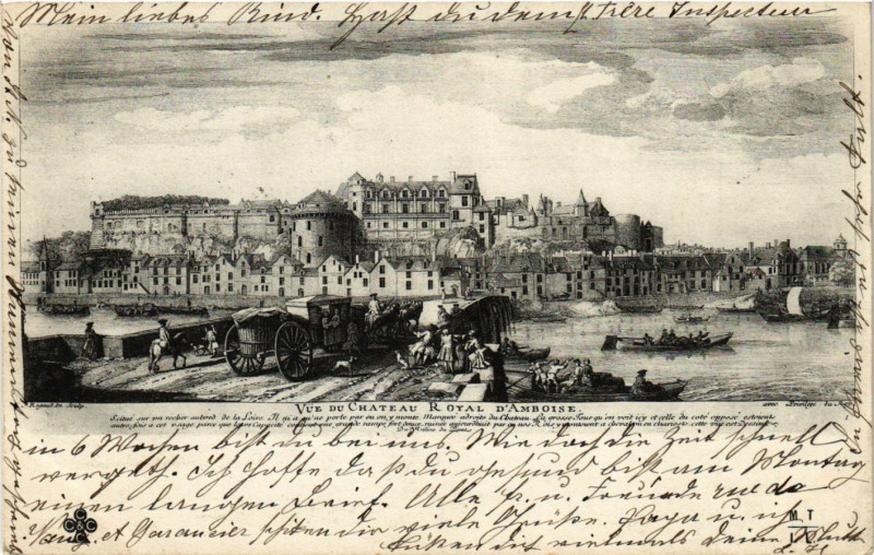 Carte postale ancienne Vue du Chateau Royal d'Amboise à Amboise