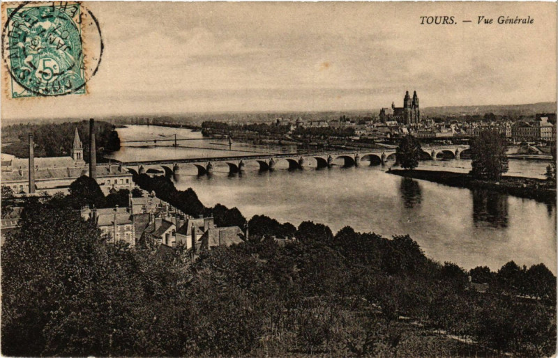 Carte postale ancienne Tours - Vue Générale à Tours