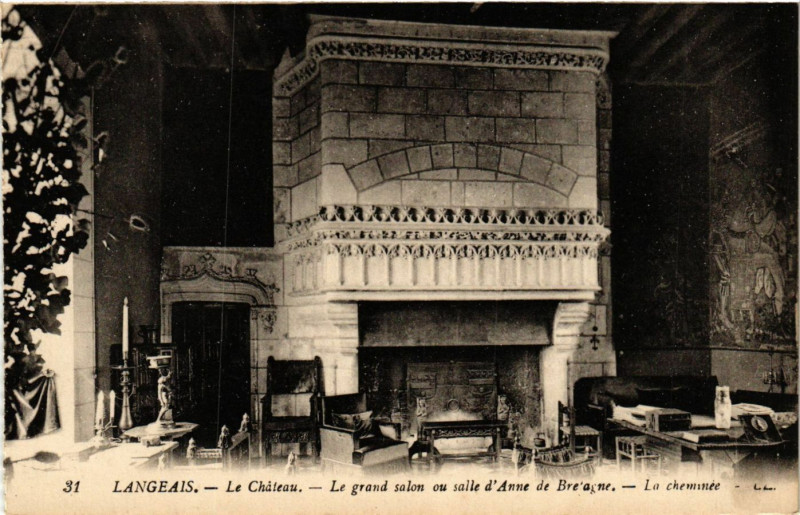 Carte postale ancienne Langeais - Le Chateau. Le grand salon on salle d'Anne de Bretagne à Langeais