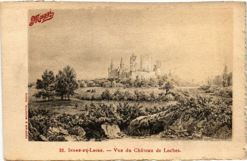 Carte postale ancienne Indre-et-Loire - Vue du Chateau de Loches à Loches