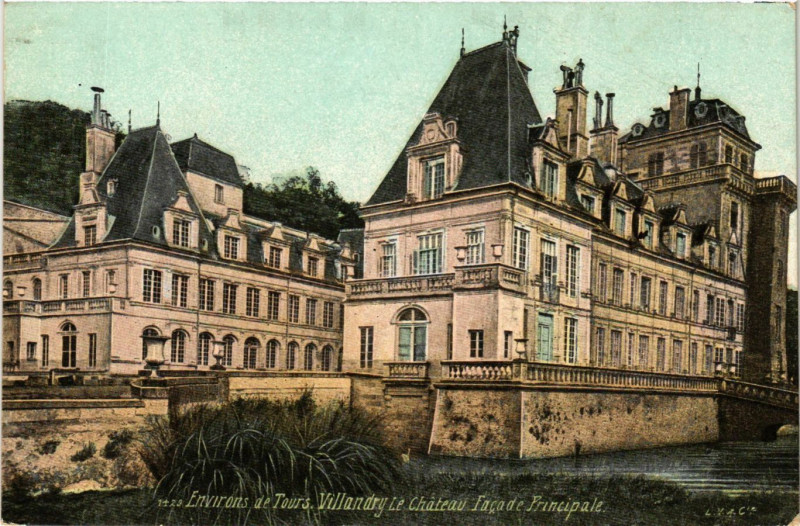 Carte postale ancienne Env. de Tours.villandry Le Chateau Facade Principale à Tours