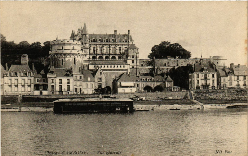 Carte postale ancienne Chateau de Amboise - Vue générale à Amboise