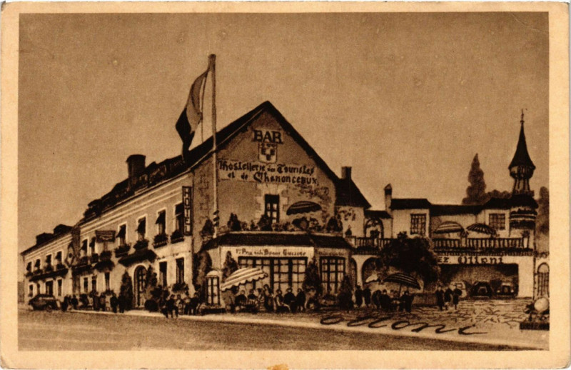 Carte postale ancienne Chenonceaux - Hostellerie des Touristes - Chez Ottoni à Chenonceaux