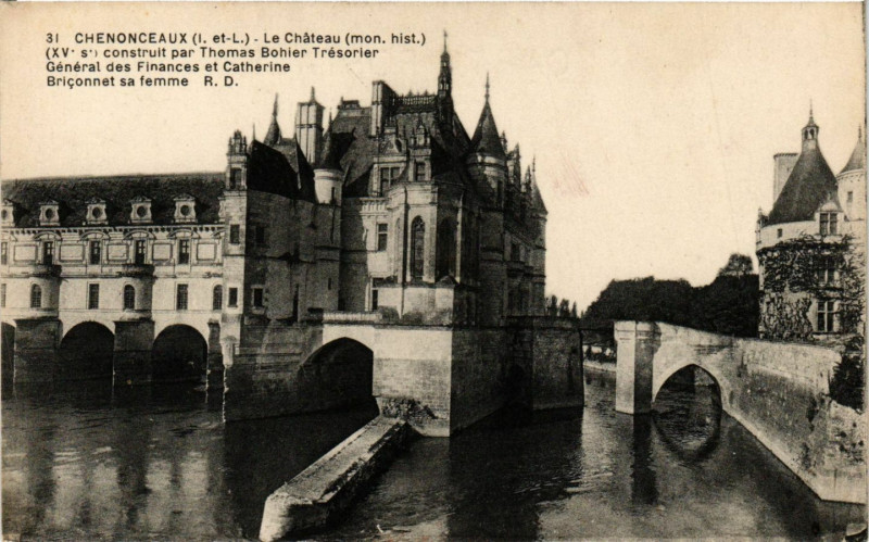 Carte postale ancienne Chenonceaux - Le Chateau - (Mon.hist) (Xv s) construit à Chenonceaux