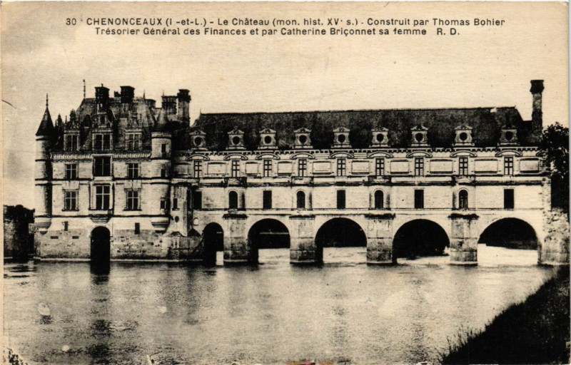 Carte postale ancienne Chenonceaux - Le Chateau (mon.hist. Xv s) Construit à Chenonceaux