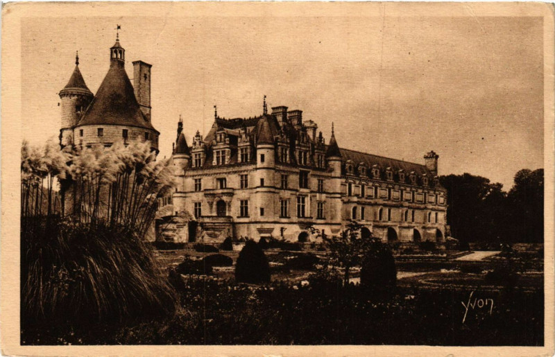 Carte postale ancienne Chateaux de la Loire - Chateau de Chenonceaux - Vue générale à Chenonceaux