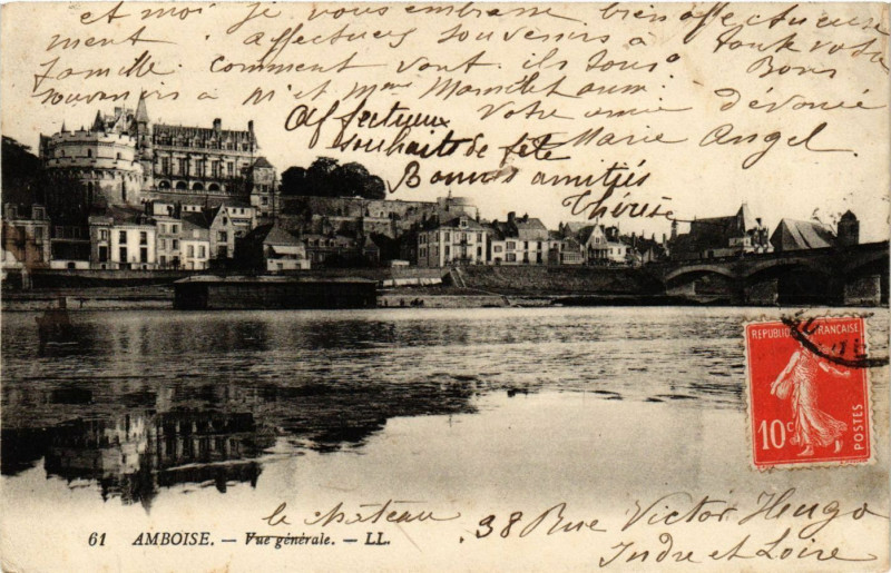 Carte postale ancienne Amboise - Vue générale à Amboise