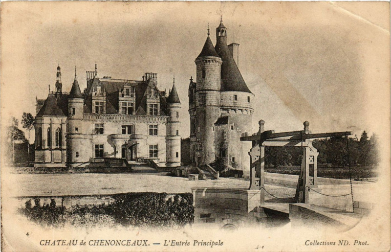 Carte postale ancienne Chateau de Chenonceaux - L'Entrée Principale à Chenonceaux