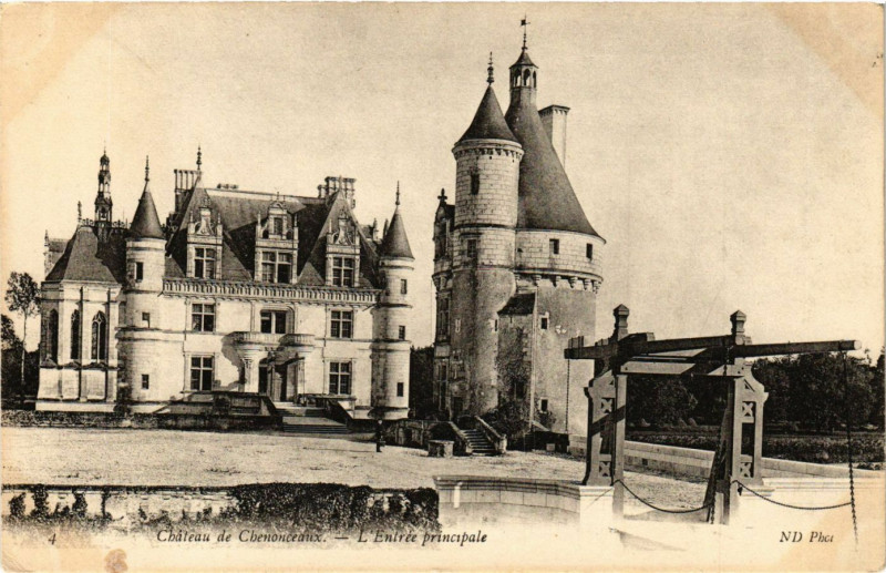 Carte postale ancienne Chateau de Chenonceaux - L'Entrée principale à Chenonceaux