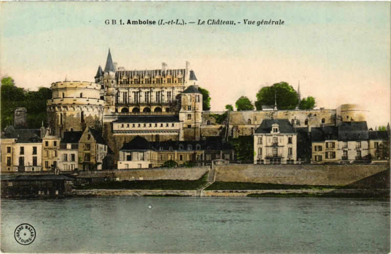 Carte postale ancienne Amboise - Le Chateau - Vue générale à Amboise