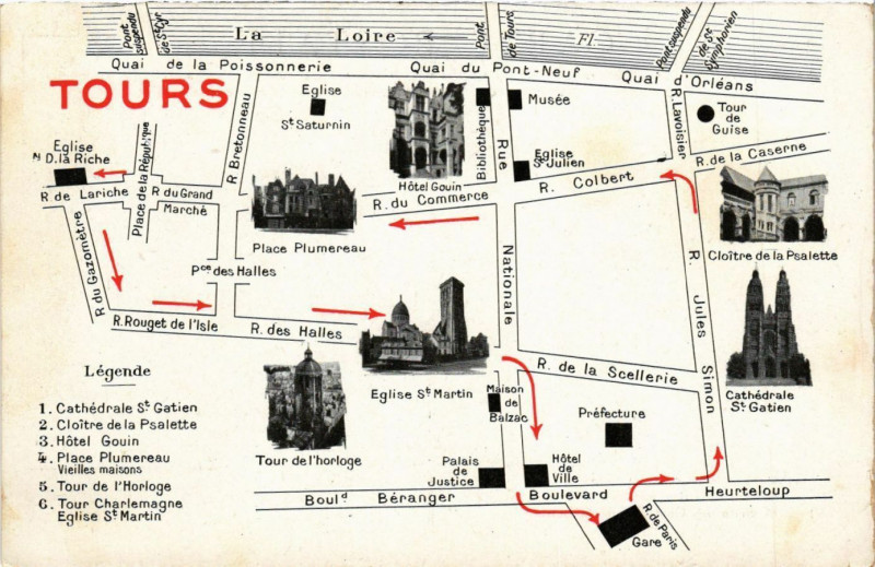Carte postale ancienne Tours à Tours